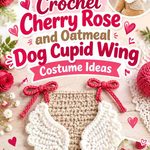 Crochet Cherry Rose and Oatmeal Dog Cupid Wing Costume Ideas