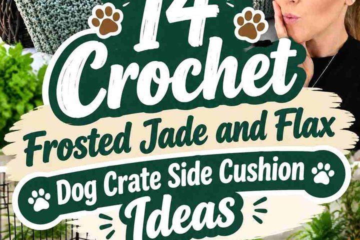 Crochet Frosted Jade and Flax Dog Crate Side Cushion Ideas