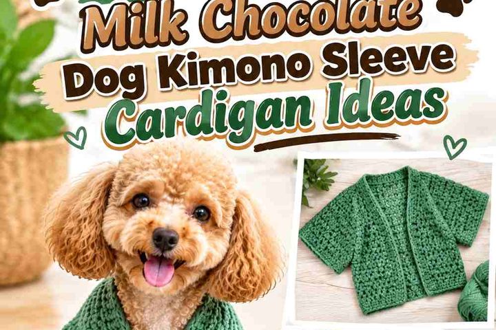 Crochet Jade Green and Milk Chocolate Dog Kimono Sleeve Cardigan Ideas