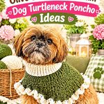 Crochet Olive Green and Cream Dog Turtleneck Poncho Ideas
