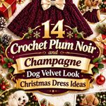 Crochet Plum Noir & Champagne Dog Velvet-Look Christmas Dress Ideas