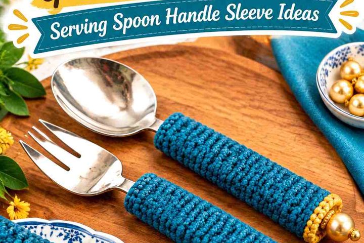 Juniper Blue & Golden Pear Crochet Serving Spoon Handle Sleeve Ideas