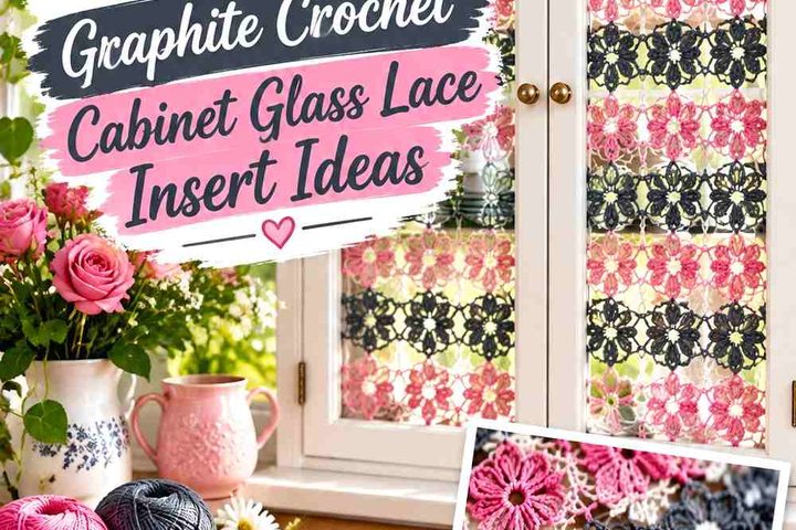 Persian Rose & Graphite Crochet Cabinet Glass Lace Insert Ideas