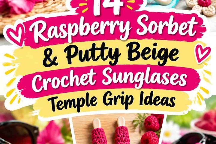 Raspberry Sorbet & Putty Beige Crochet Sunglasses Temple Grip Ideas