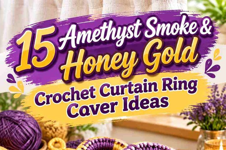Amethyst Smoke & Honey Gold Crochet Curtain Ring Cover Ideas