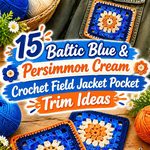 Baltic Blue & Persimmon Cream Crochet Field Jacket Pocket Trim Ideas