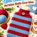 Carmine Red & Opal Blue Crochet Hot Water Bottle Cover Ideas