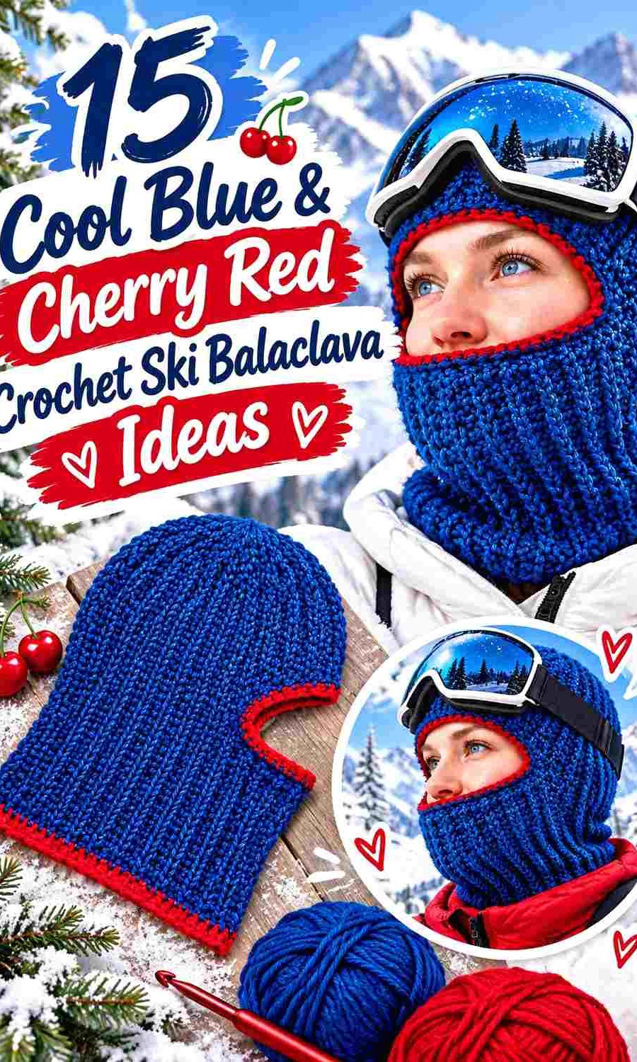 15 Cool Blue & Cherry Red Crochet Ski Balaclava Ideas