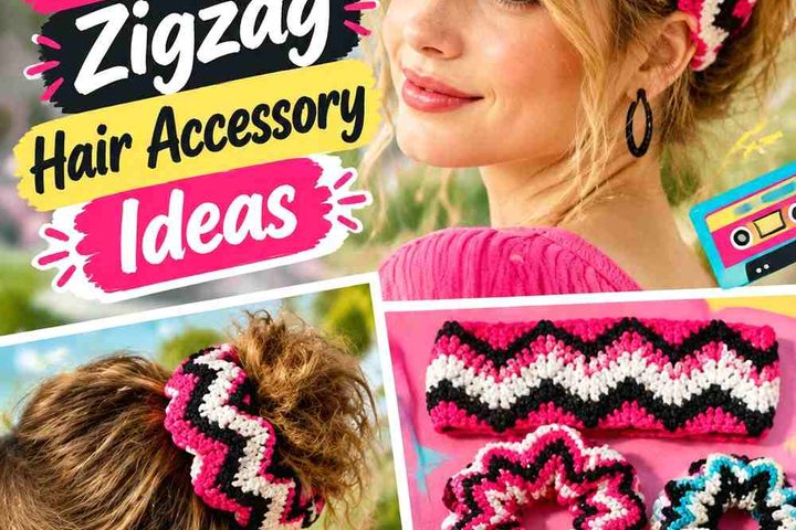 Crochet 90s Inspired Zigzag Hair Accessory Ideas