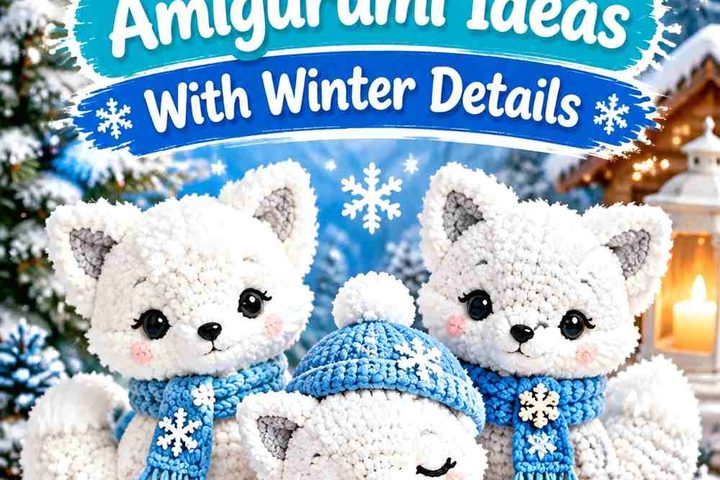 Crochet Arctic Fox Amigurumi Ideas With Winter Details and Icy Color Schemes