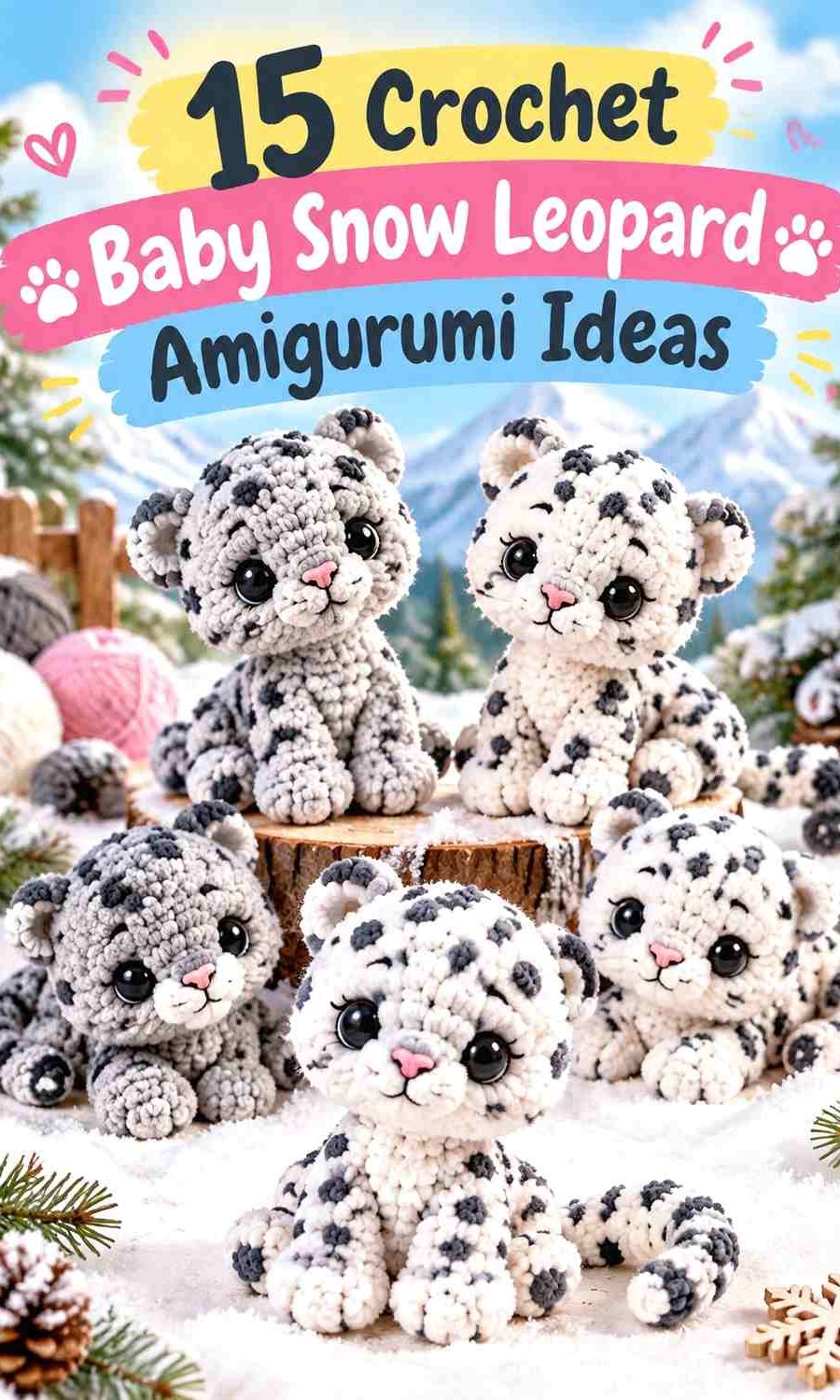 Crochet Baby Snow Leopard Amigurumi Ideas With Soft Spotted Color Schemes