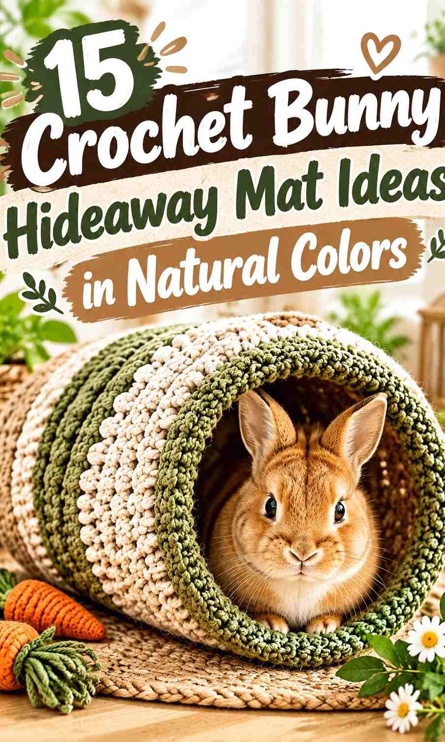 Crochet Bunny Hideaway Mat Ideas in Natural Colors