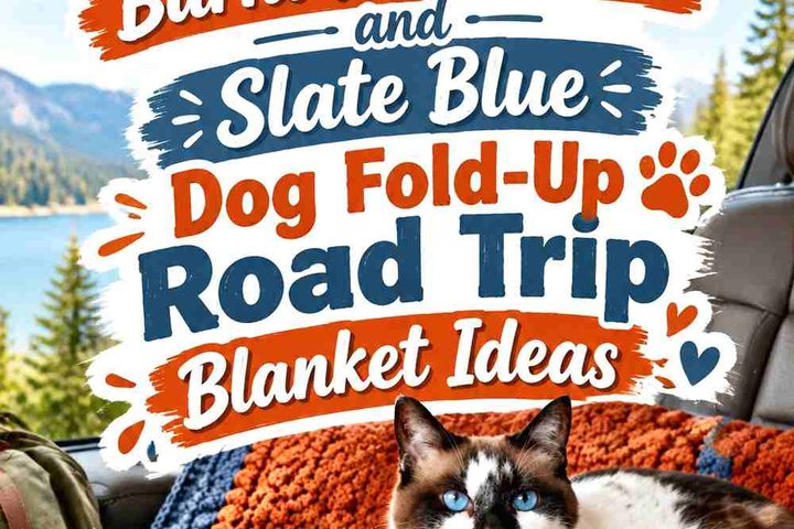 Crochet Burnt Persimmon and Slate Blue Dog Fold-Up Road Trip Blanket Ideas