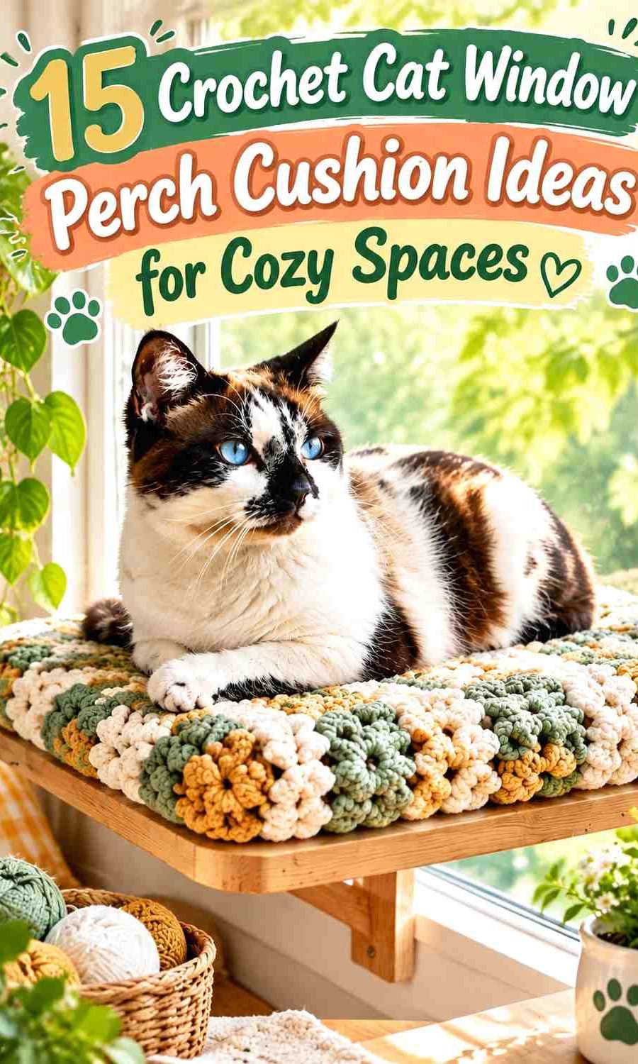 Crochet Cat Window Perch Cushion Ideas for Cozy Spaces