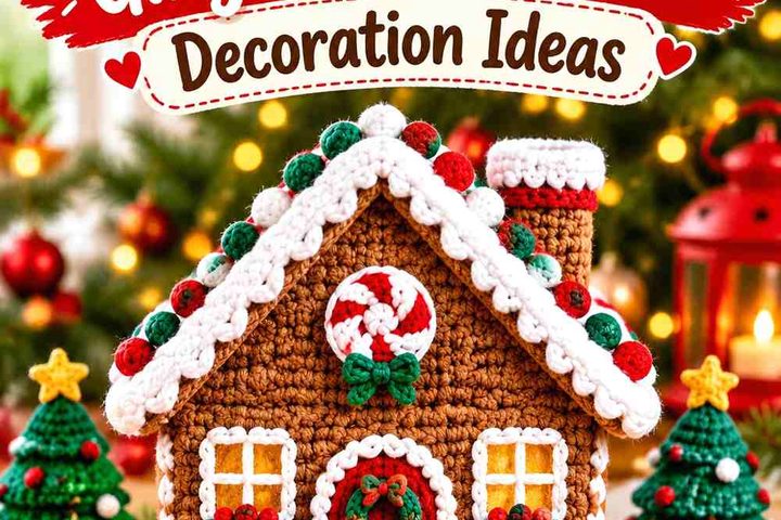 Crochet Christmas Gingerbread House Decoration Ideas