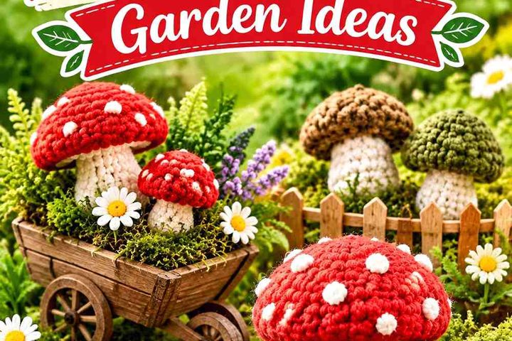 Crochet Miniature Mushroom Garden Ideas with Whimsical Color Schemes
