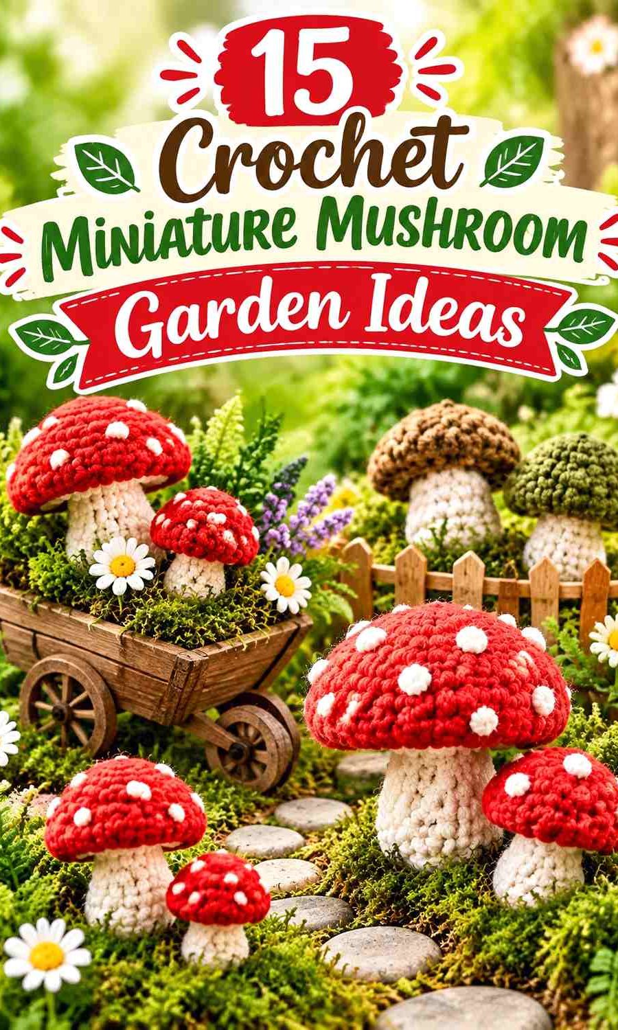 Crochet Miniature Mushroom Garden Ideas with Whimsical Color Schemes