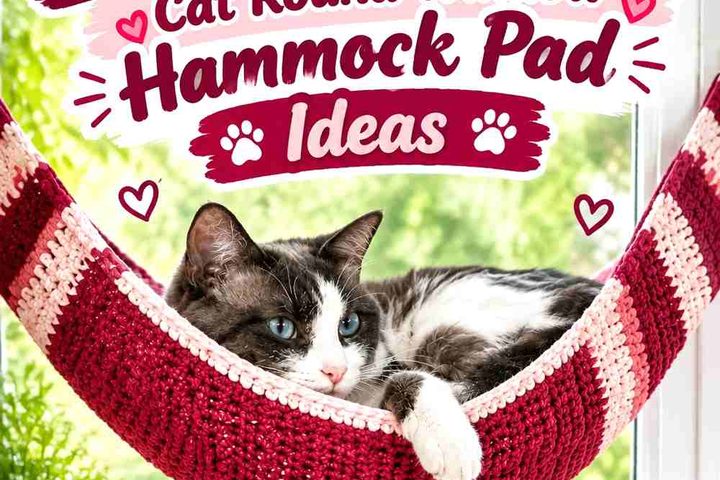 Crochet Mulberry and Shell Pink Cat Round Window Hammock Pad Ideas
