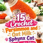 Crochet Persimmon and Oat Milk Sphynx Cat Mock Neck Sweater Ideas