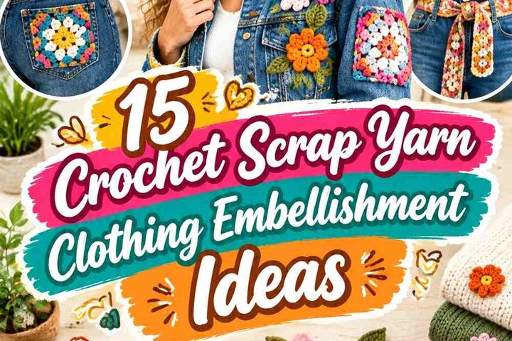 Crochet Scrap Yarn Clothing Embellishment Ideas for Colorful Upcycling