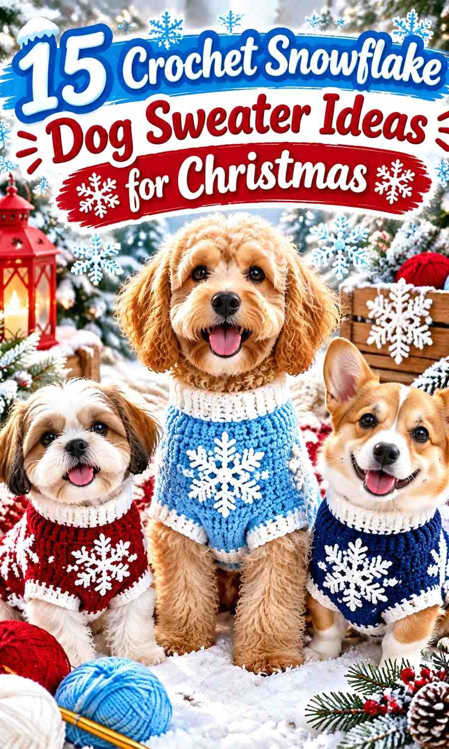 Crochet Snowflake Dog Sweater Ideas for Christmas
