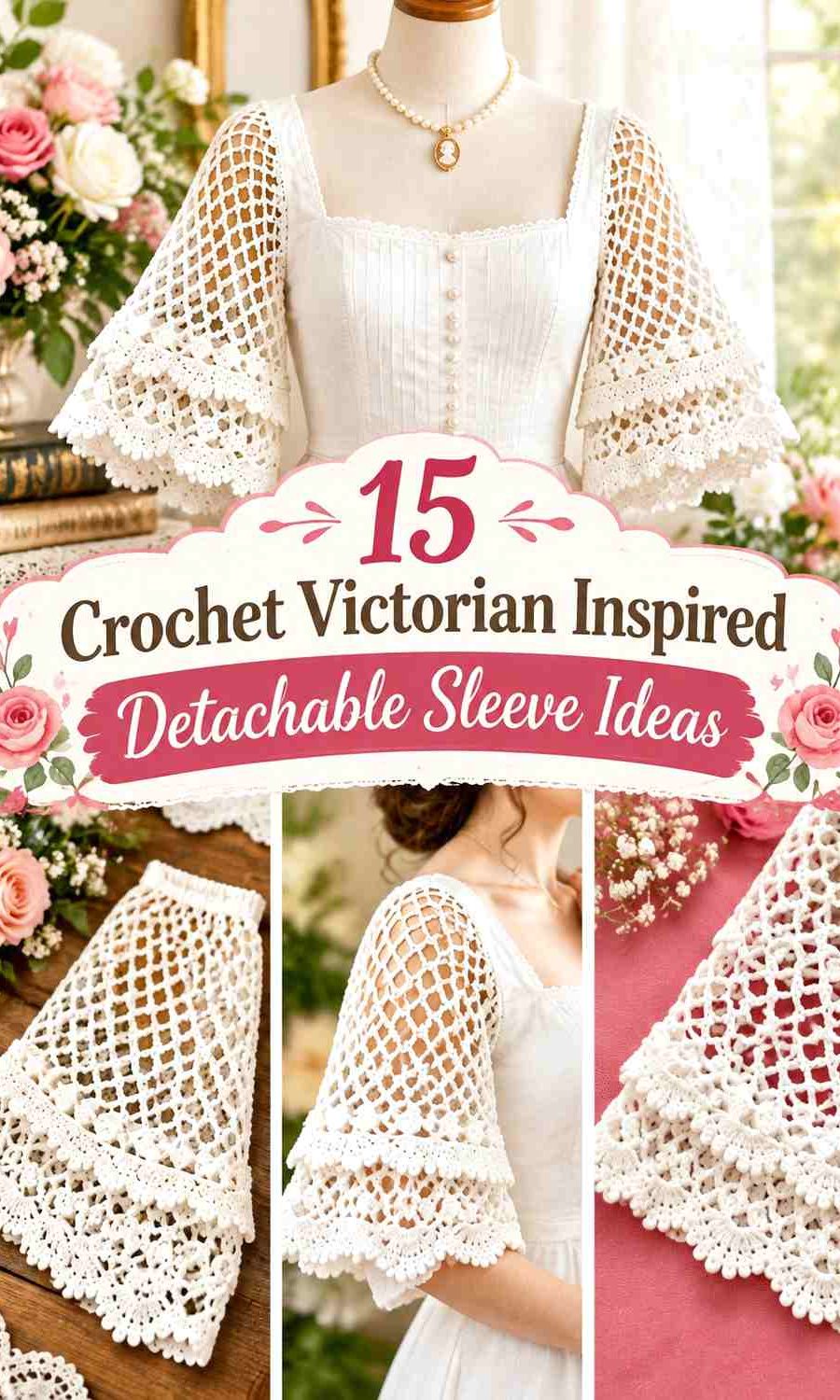 Crochet Victorian Inspired Detachable Sleeve Ideas in Romantic Vintage Colors