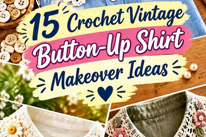 Crochet Vintage Button-Up Shirt Makeover Ideas