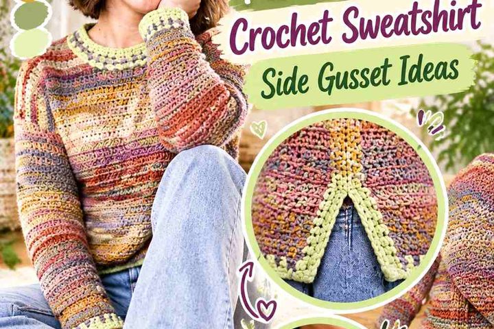 Elderberry & Pistachio Milk Crochet Sweatshirt Side Gusset Ideas