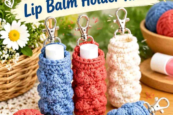 French Blue & Paprika Crochet Lip Balm Holder Ideas