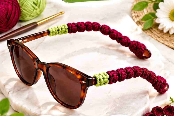 15 Merlot & Pistachio Crochet Glasses Temple Sleeve Ideas