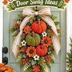 15 Moss & Burnt Orange Crochet Autumn Door Swag Ideas