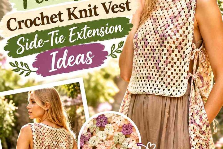 Orchid Ink & Pear Sorbet Crochet Knit Vest Side-Tie Extension Ideas