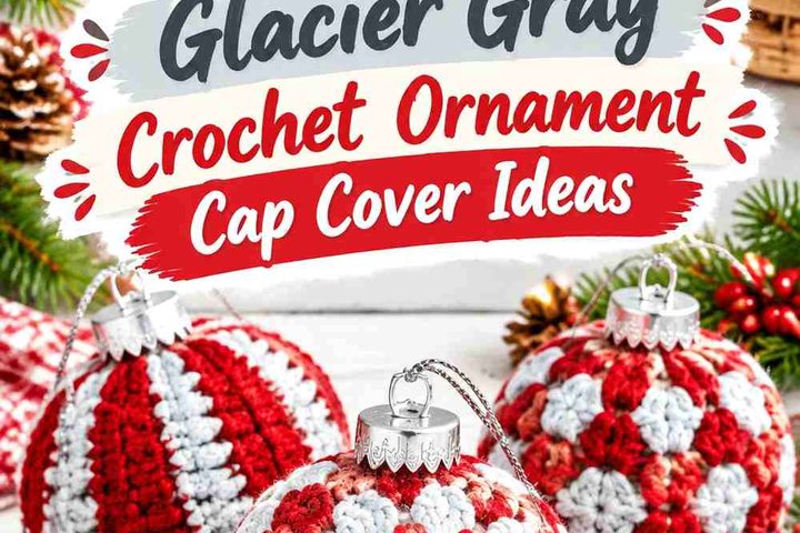 Paprika Red & Glacier Gray Crochet Ornament Cap Cover Ideas