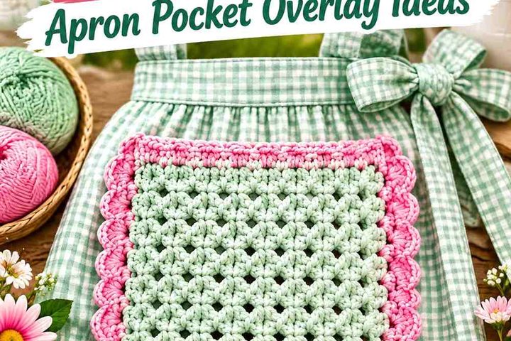 Alpine Green & Rose Sorbet Crochet Apron Pocket Overlay Ideas