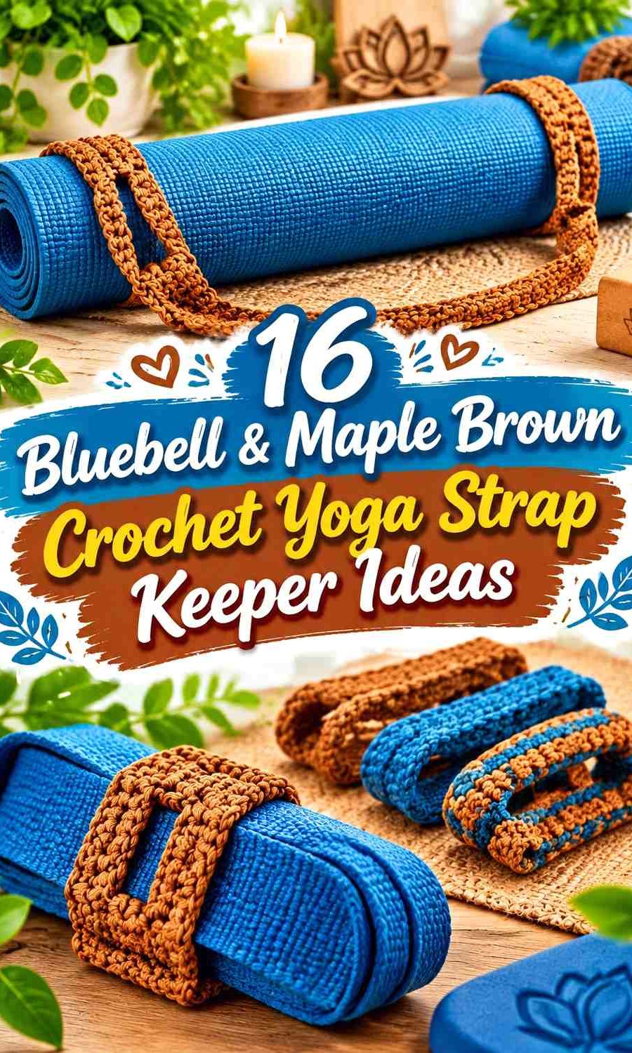 Bluebell & Maple Brown Crochet Yoga Strap Keeper Ideas