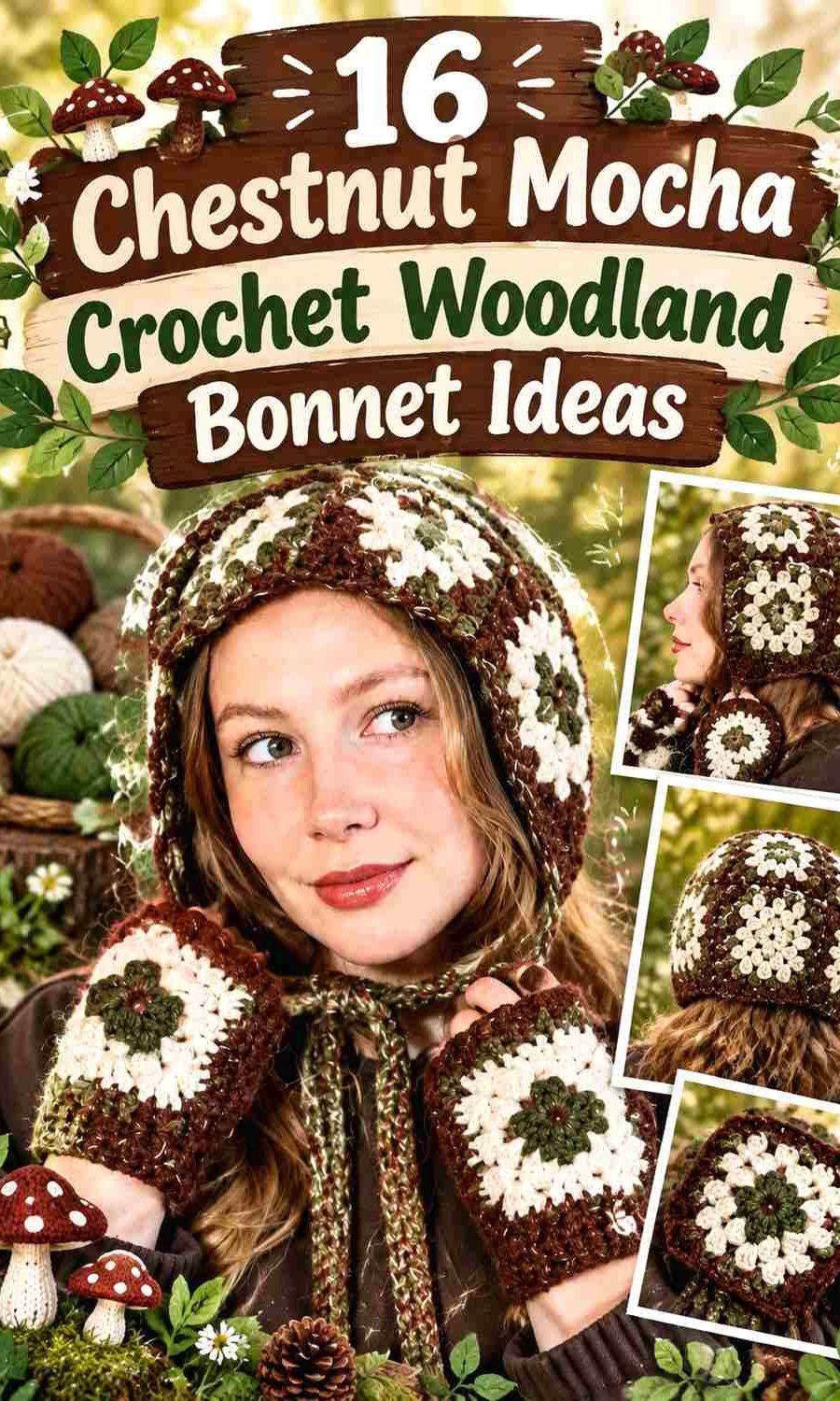 16 Chestnut Mocha Crochet Woodland Bonnet Ideas