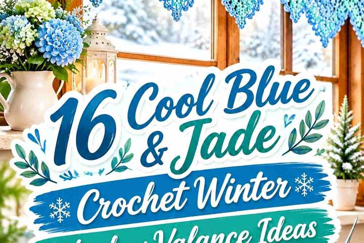 16 Cool Blue & Jade Crochet Winter Window Valance Ideas