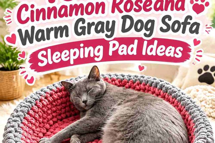 Crochet Cinnamon Rose and Warm Gray Dog Sofa Sleeping Pad Ideas
