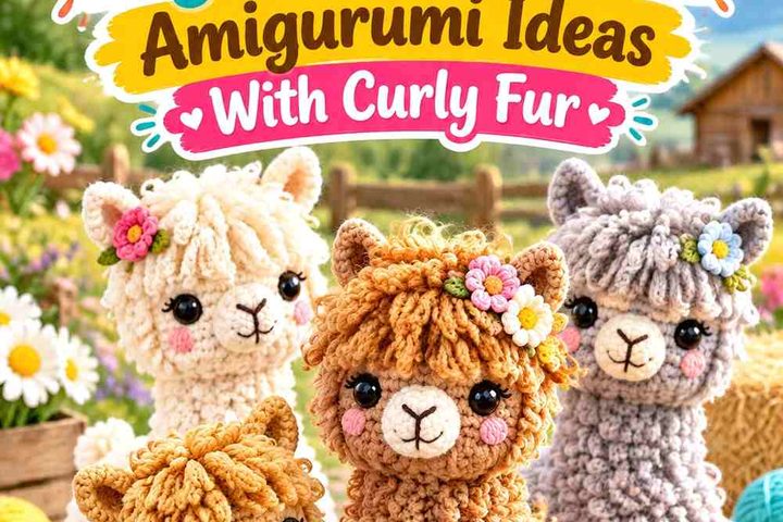 Crochet Highland Alpaca Amigurumi Ideas With Curly Fur
