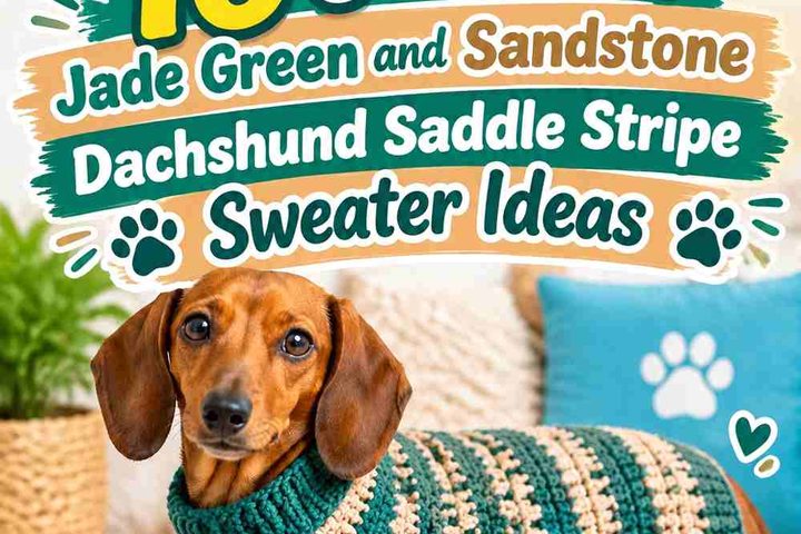 Crochet Jade Green and Sandstone Dachshund Saddle Stripe Sweater Ideas