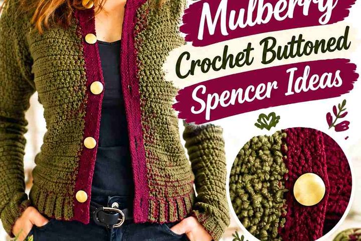 Khaki Olive & Mulberry Crochet Buttoned Spencer Ideas
