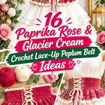 Paprika Rose & Glacier Cream Crochet Lace-Up Peplum Belt Ideas