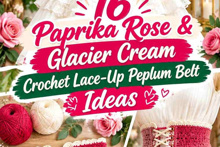 Paprika Rose & Glacier Cream Crochet Lace-Up Peplum Belt Ideas