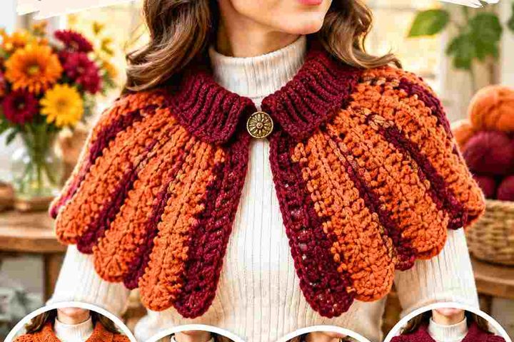 16 Persimmon & Burgundy Crochet Shoulder Warmer Ideas