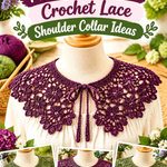 16 Plum Noir & Moss Crochet Lace Shoulder Collar Ideas