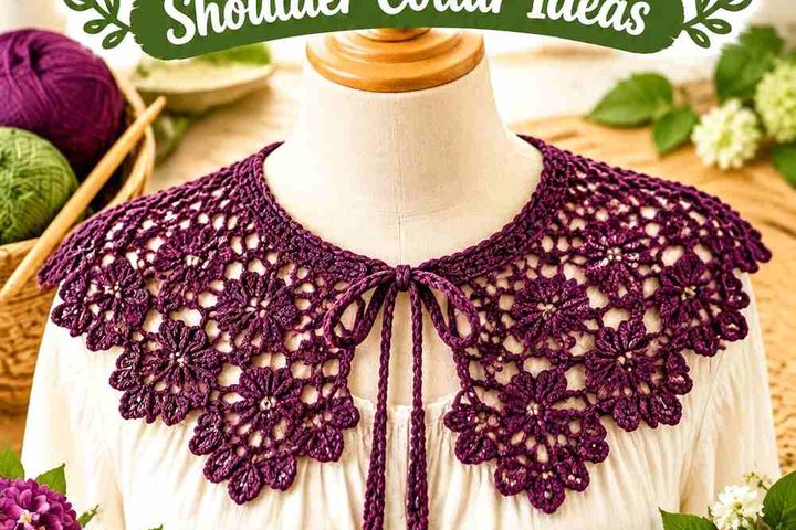 16 Plum Noir & Moss Crochet Lace Shoulder Collar Ideas