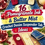 Pomegranate Ink & Butter Mist Crochet Denim Suspender Tab Ideas