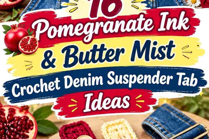 Pomegranate Ink & Butter Mist Crochet Denim Suspender Tab Ideas