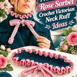Prussian Teal & Rose Sorbet Crochet Victorian Neck Ruff Ideas