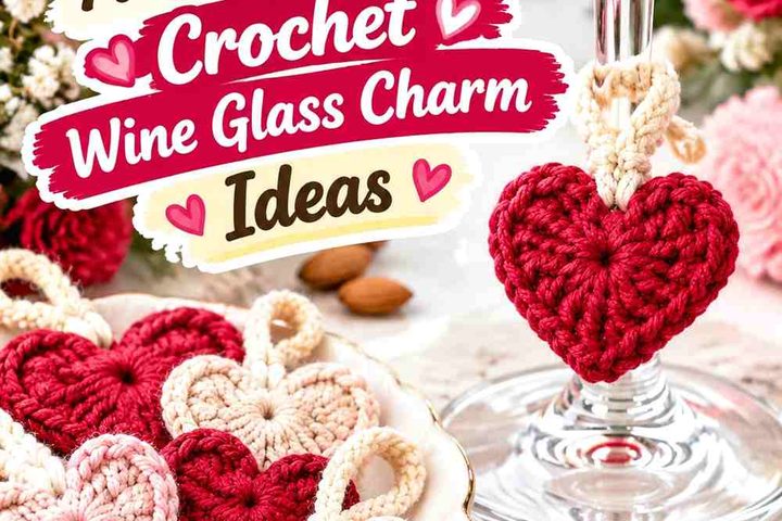 Ruby Currant & Almond Cream Crochet Wine Glass Charm Ideas